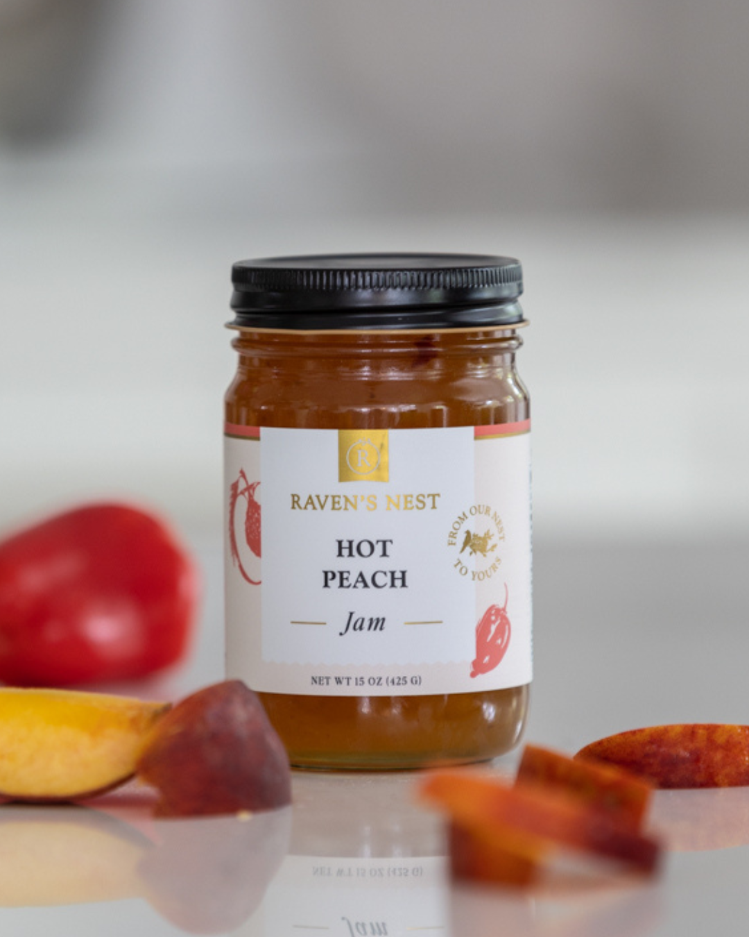 Hot Peach Jam - 15 oz.
